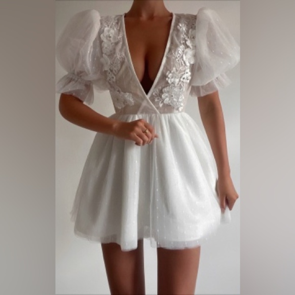 Showpo white babydoll dress